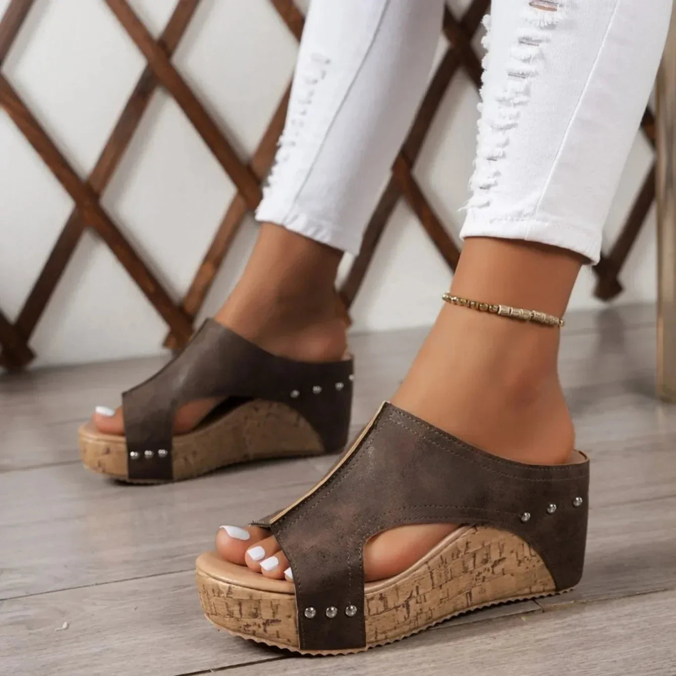Retro-Inspired Wedge Sandals