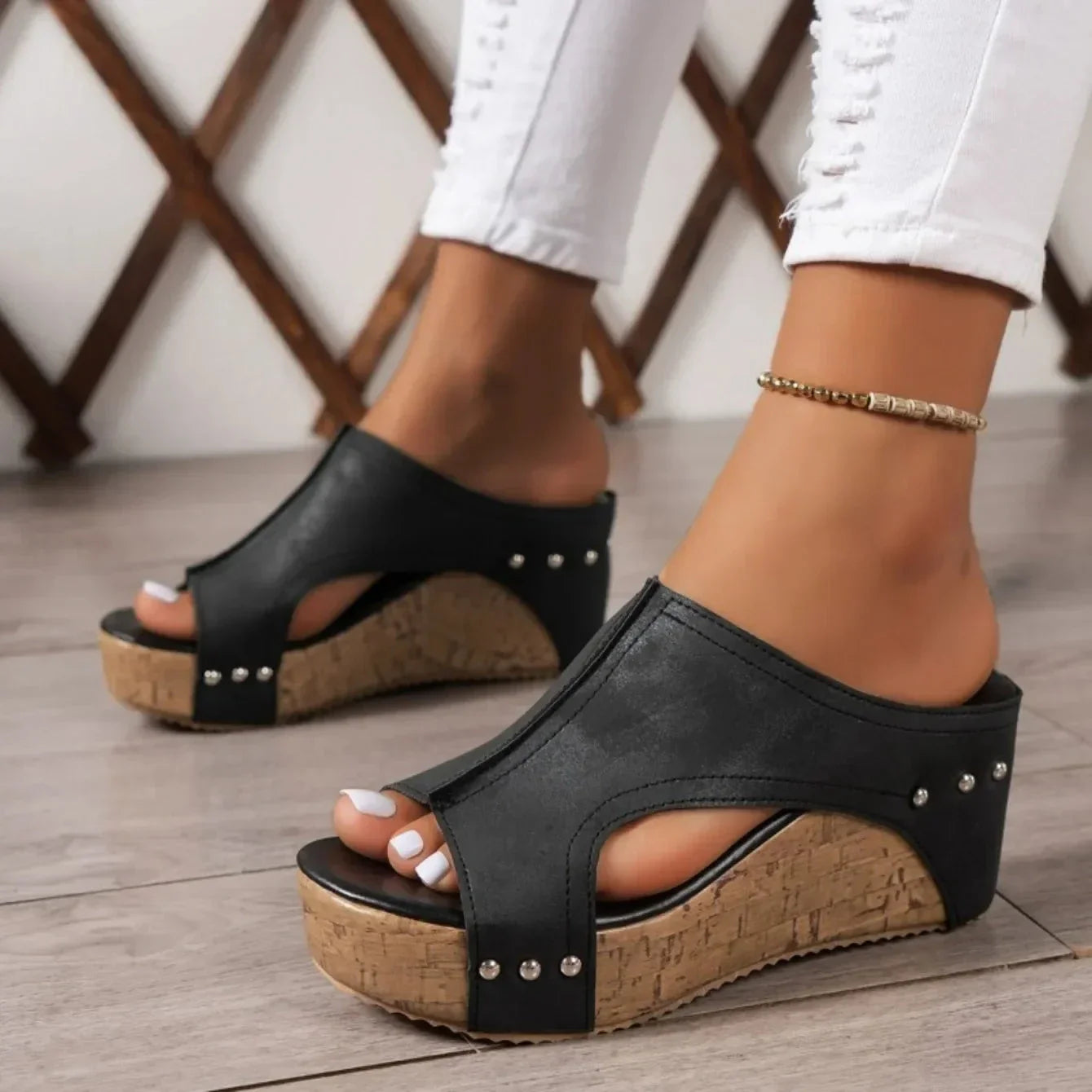 Retro-Inspired Wedge Sandals