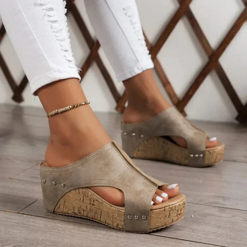 Retro-Inspired Wedge Sandals