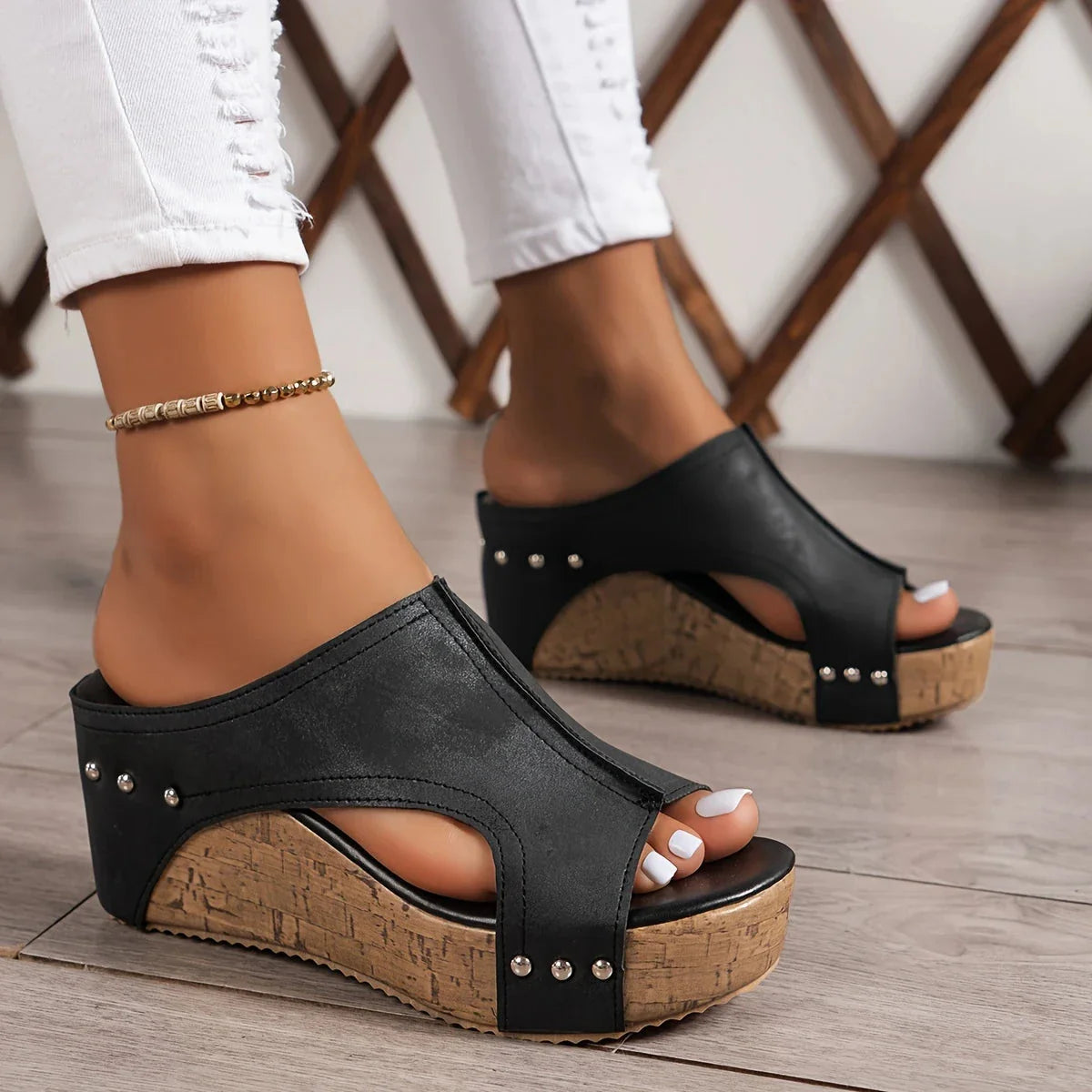 Retro-Inspired Wedge Sandals