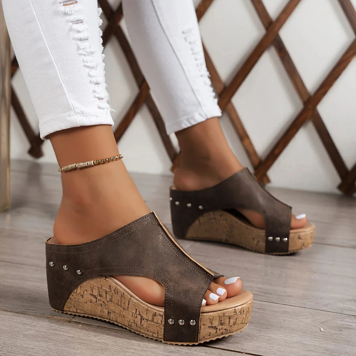 Retro-Inspired Wedge Sandals