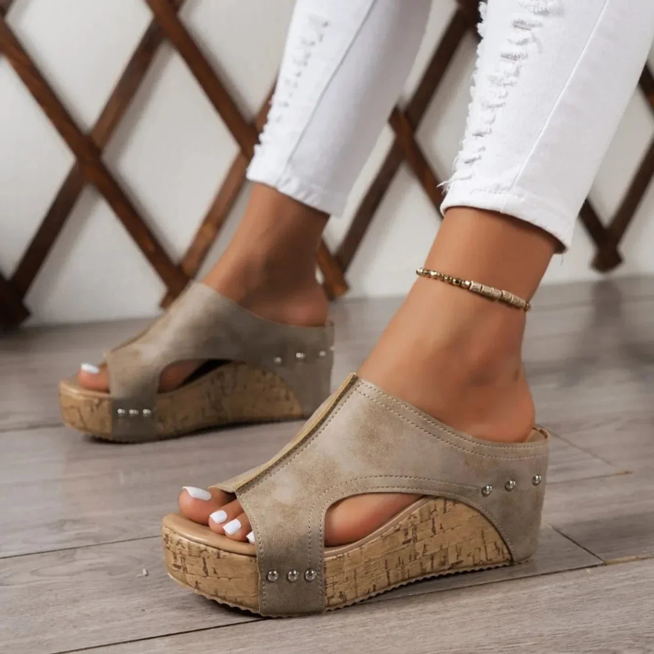 Retro-Inspired Wedge Sandals